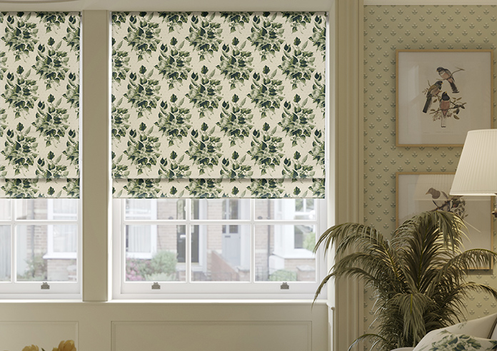 Pensford, Penn Bouquet Barbing Green - Roman Blind - Image 3